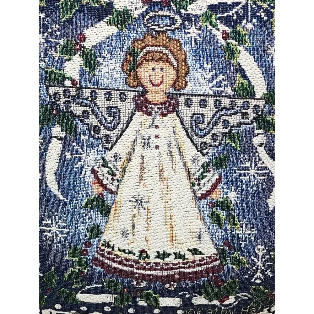 Christmas Angel Tapestry Throw Pillow 10” X 10”